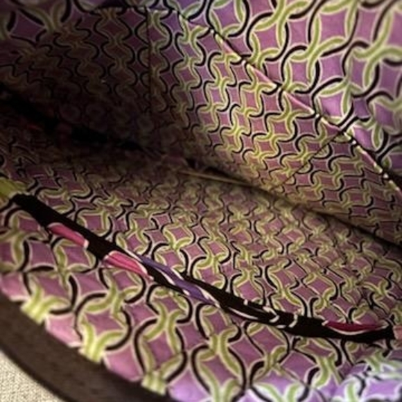 Vera Bradley Pink and Black Floral Shoulder Bag - Picture 5 of 6